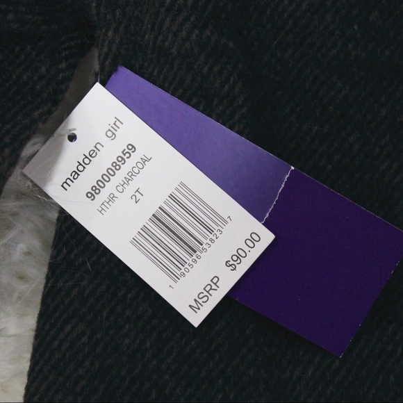 NWT Madden Girl Faux Wool Textured Zipper Coat - Picture 7 of 7